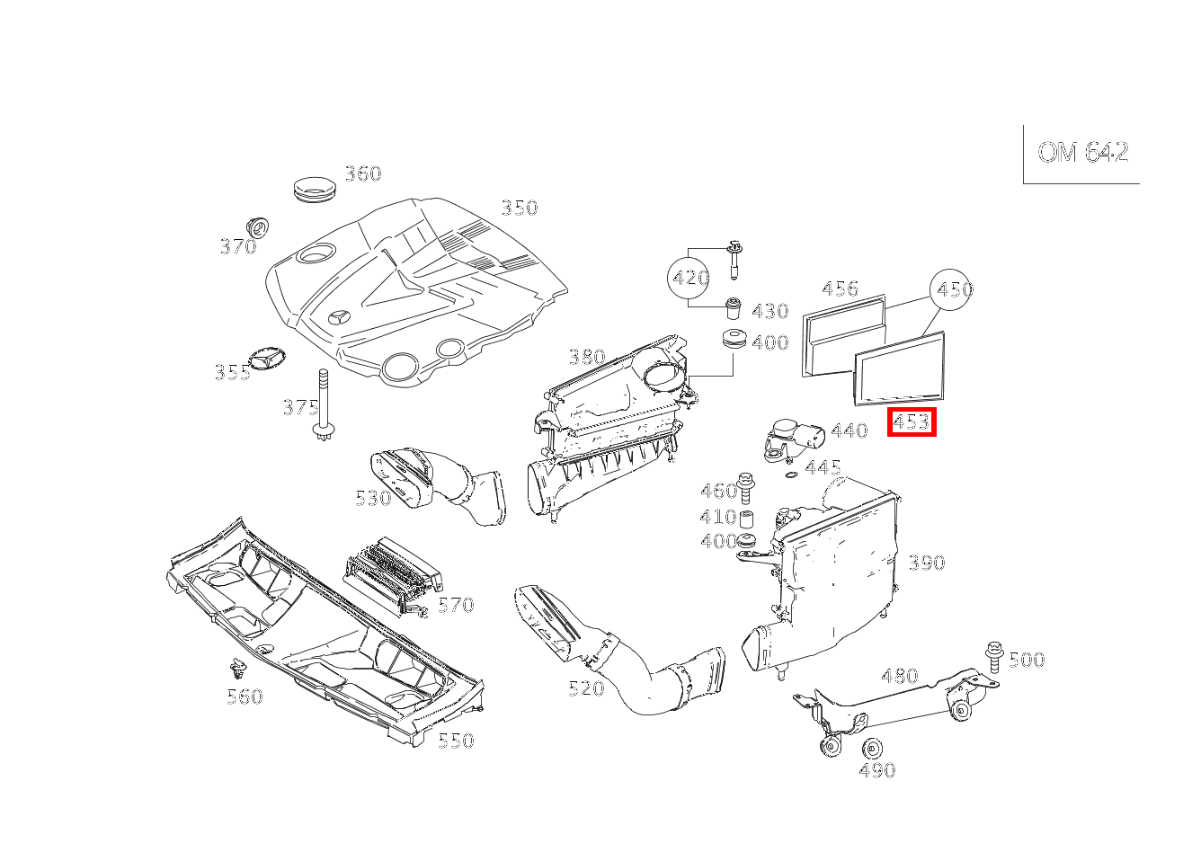 Luftfiltereinsatz RECHTS C320CDI 204 Luftfiltereinsatz RECHTS C320CDI 204