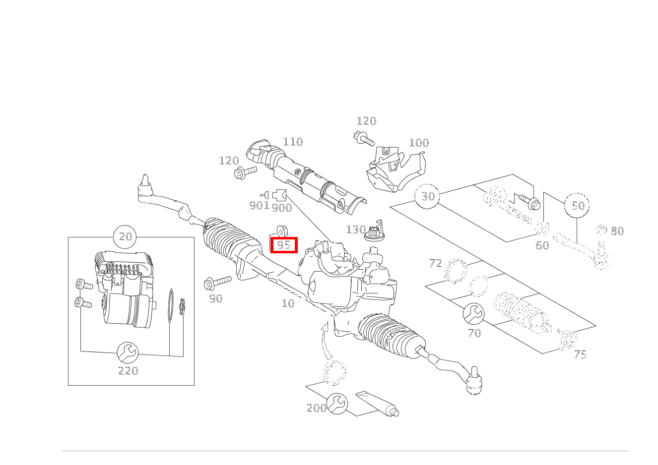 Mutter ZAHNSTANGENLENKUNG AN INTEGRALTRAEGER; M10 A 200 TURBO COUPE 169 Mutter ZAHNSTANGENLENKUNG AN INTEGRALTRAEGER; M10 A 200 TURBO COUPE 169