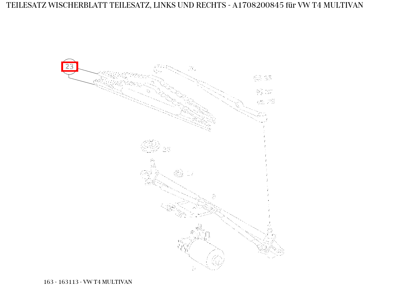 Teilesatz Wischerblatt TEILESATZ, LINKS UND RECHTS VW T4 MULTIVAN 163