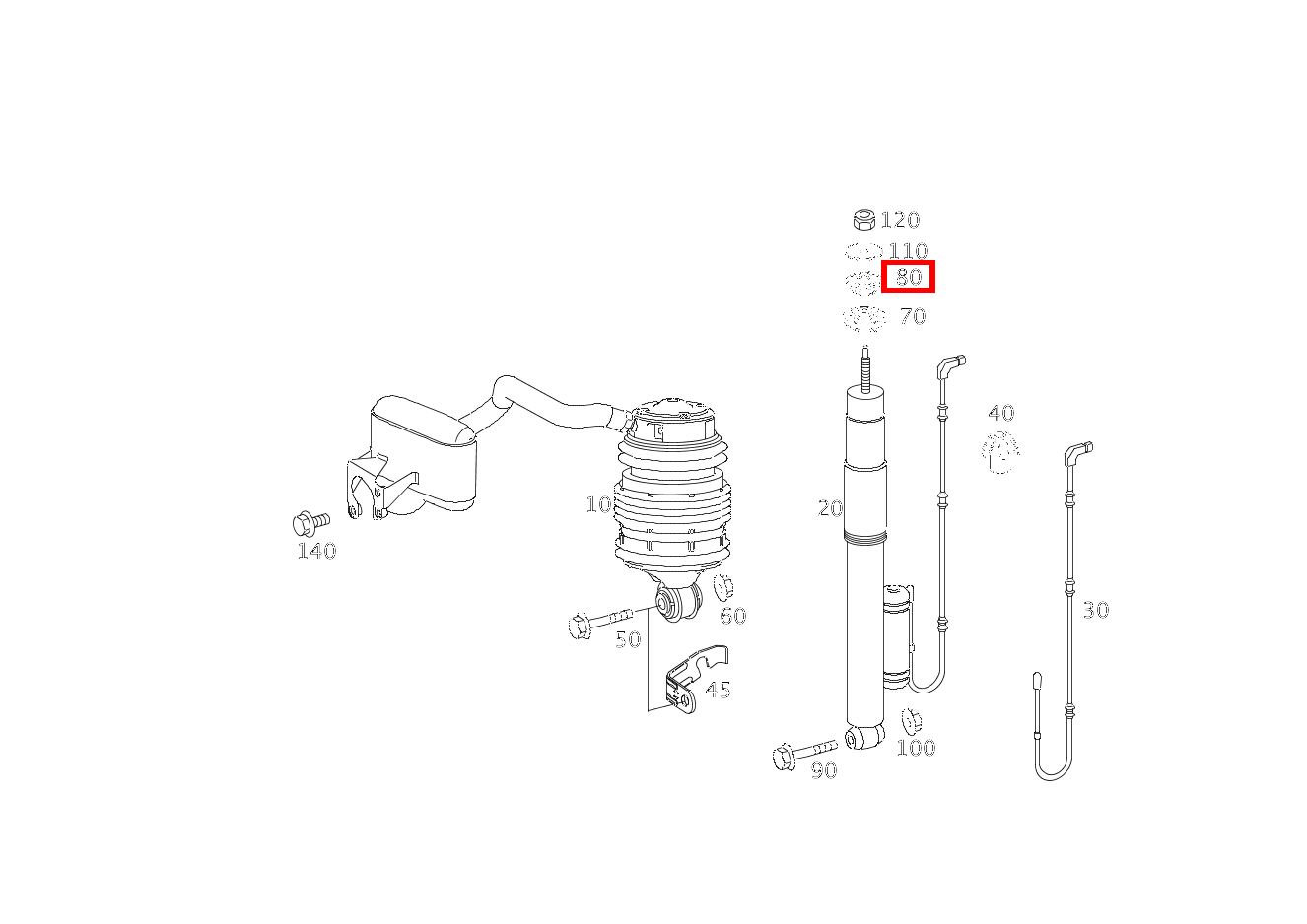 ELASTOMERRING STOSSDAEMPFER AN KAROSSERIE CLS 55 AMG 219