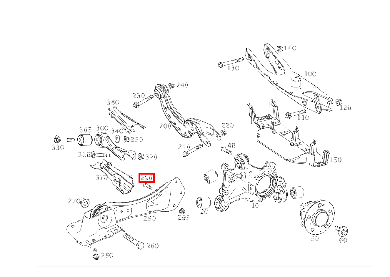 Sechsrundschraube Längslenker an Radträger, rechts; M10X45 E 400 4MATIC Cabriolet 238 Sechsrundschraube Längslenker an Radträger, rechts; M10X45 E 400 4MATIC Cabriolet 238