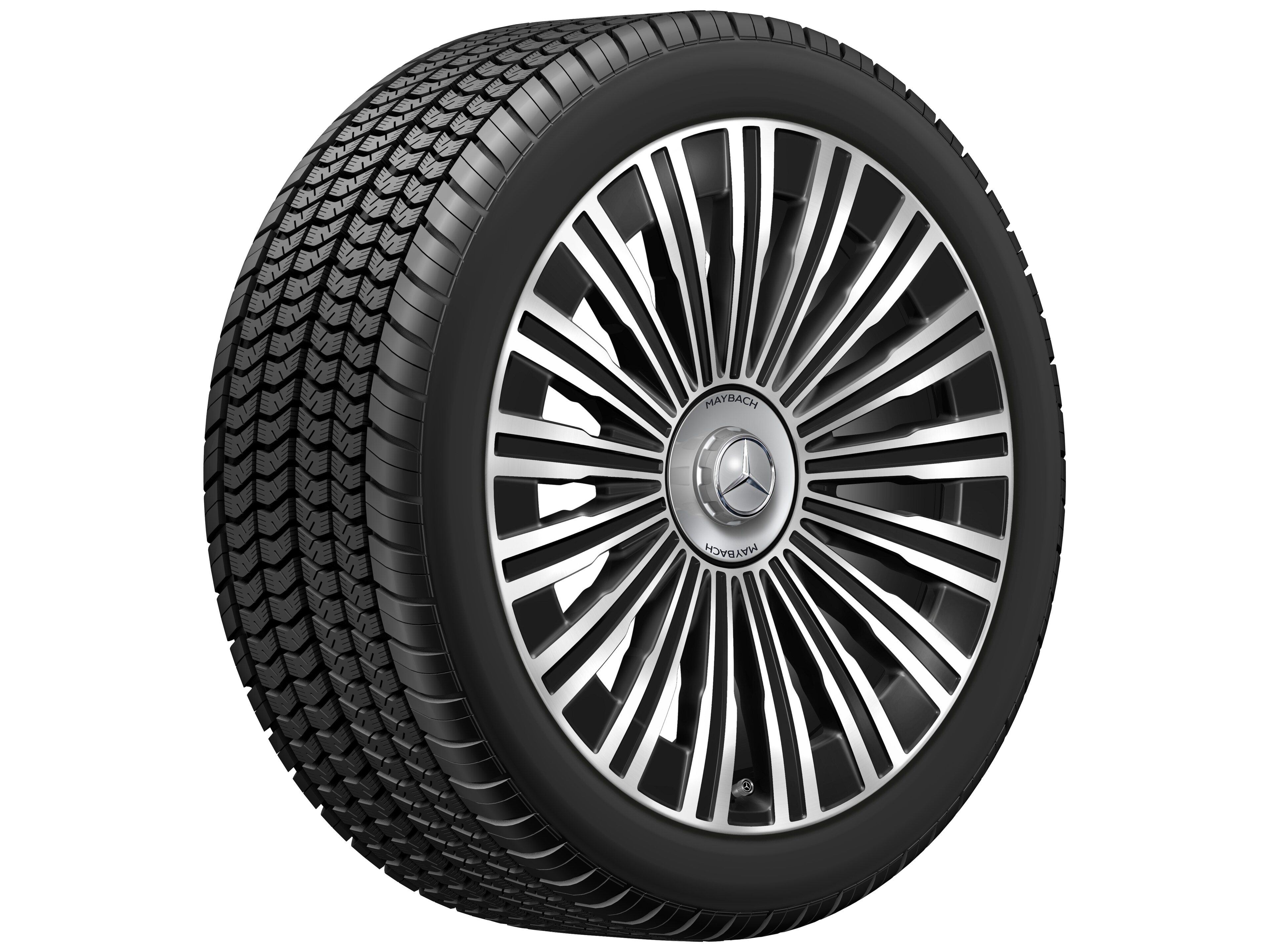 Vielspeichen-Rad, Aero, 21 Zoll, 9,5 J x 21 ET 27,6, schwarz, glanzgedreht