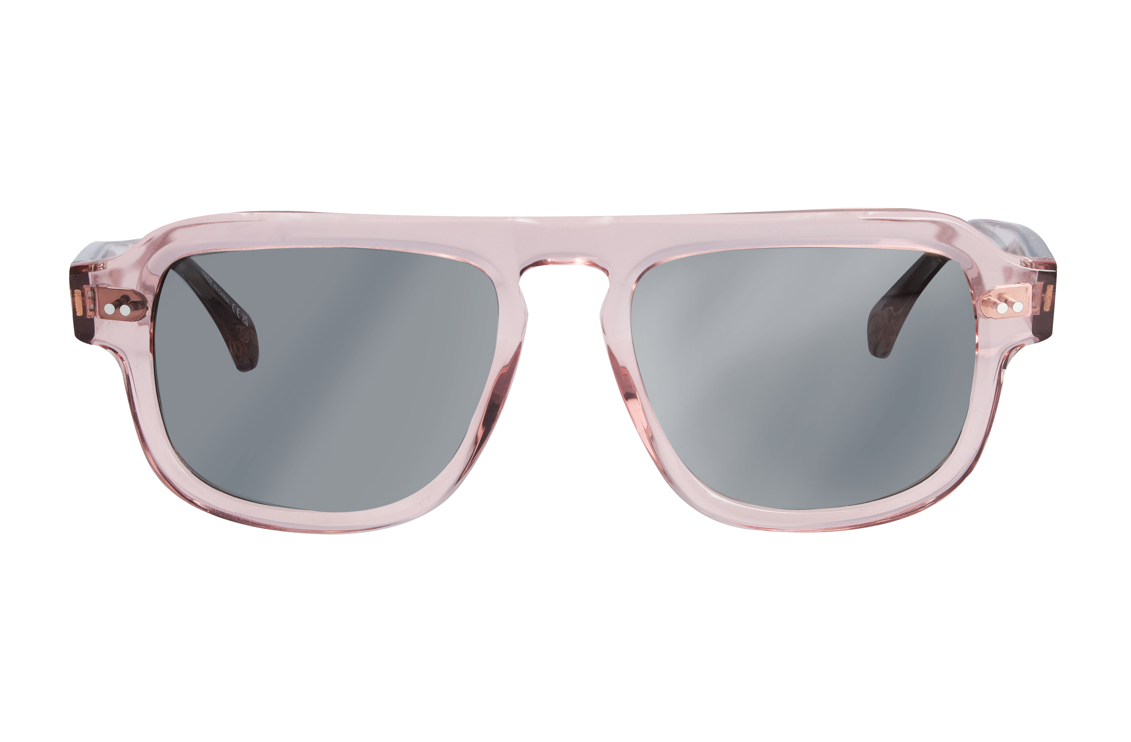 Sonnenbrille, Unisex, roségold / bronzefarben, Acetat, transparent
