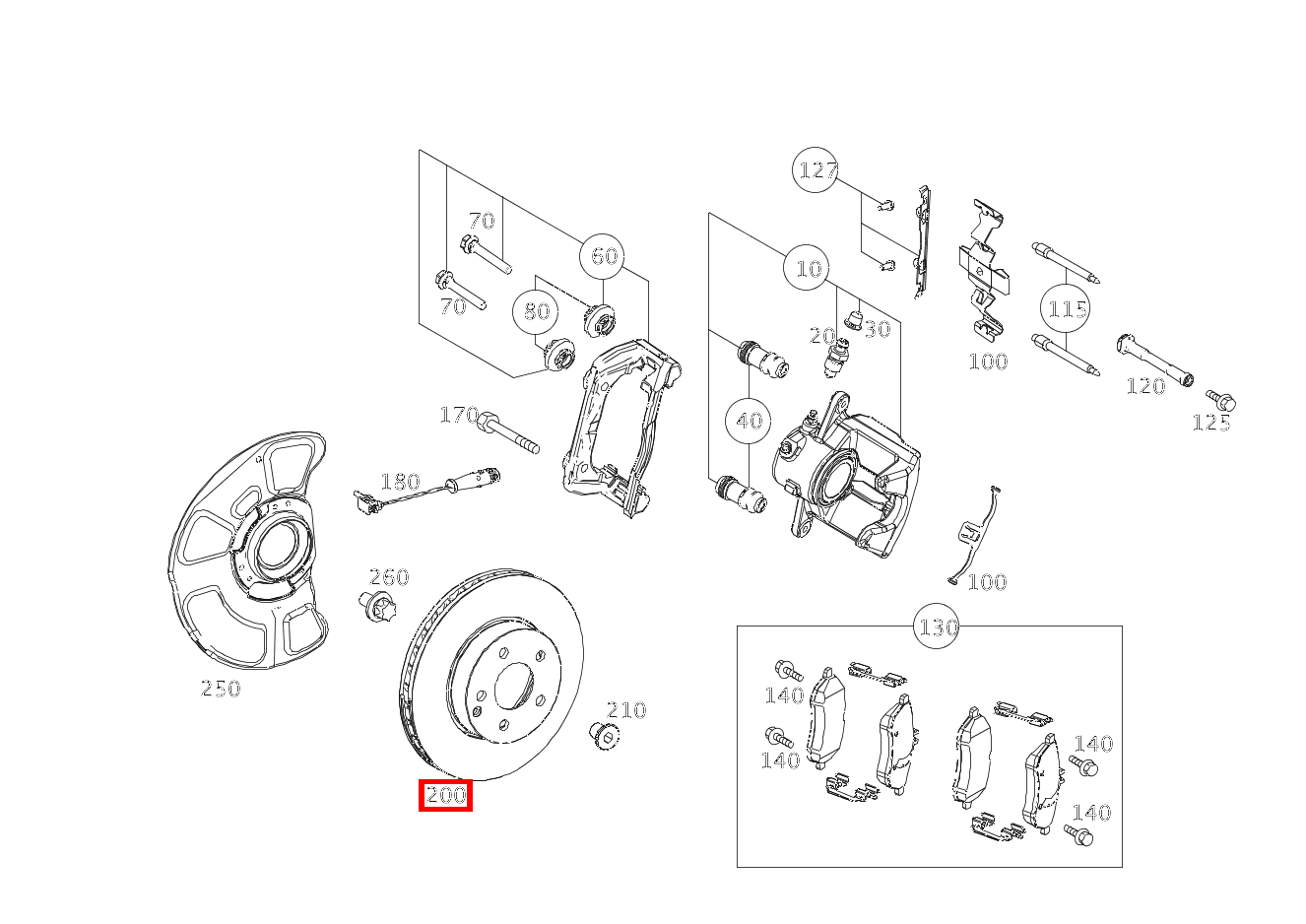 Bremsscheibe belüftet Vorne Rechts E350 4M BE 212 Bremsscheibe belüftet Vorne Rechts E350 4M BE 212