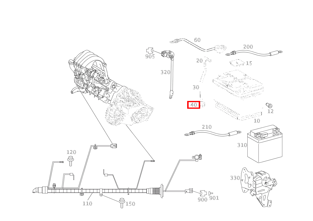 Durchführungstülle BATTERIEENTLUEFTUNGSSCHLAUCH DURCH FUSSBODEN B 180 246