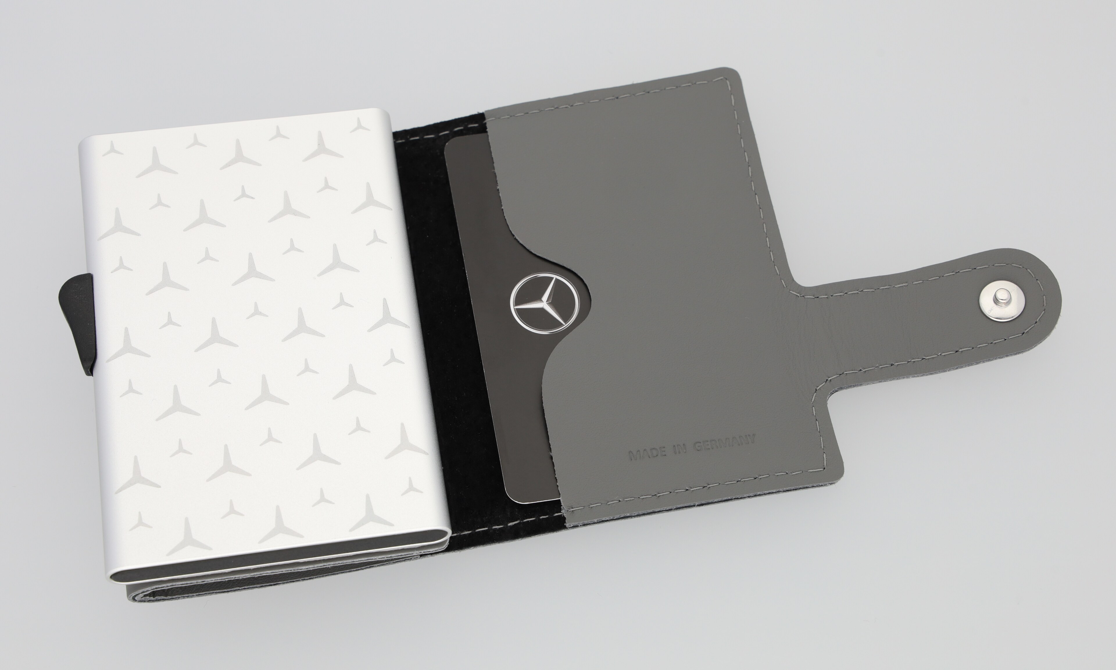Mercedes-Benz - Mini-Geldbörse silbergrau, Rindleder