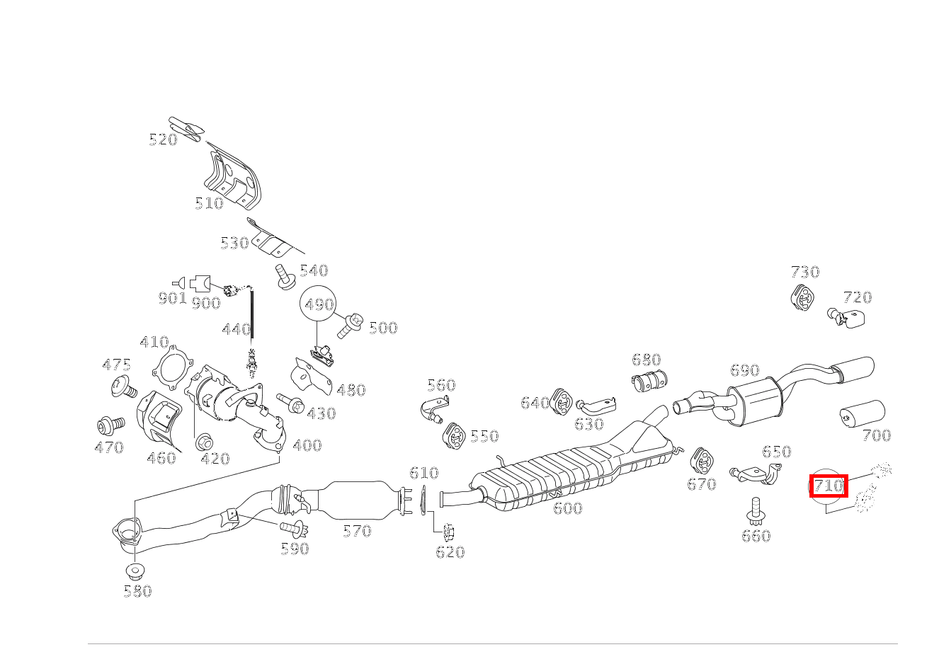 Befestigungsteile BEFESTIGUNG ENDSTUECK A 200 TURBO COUPE 169