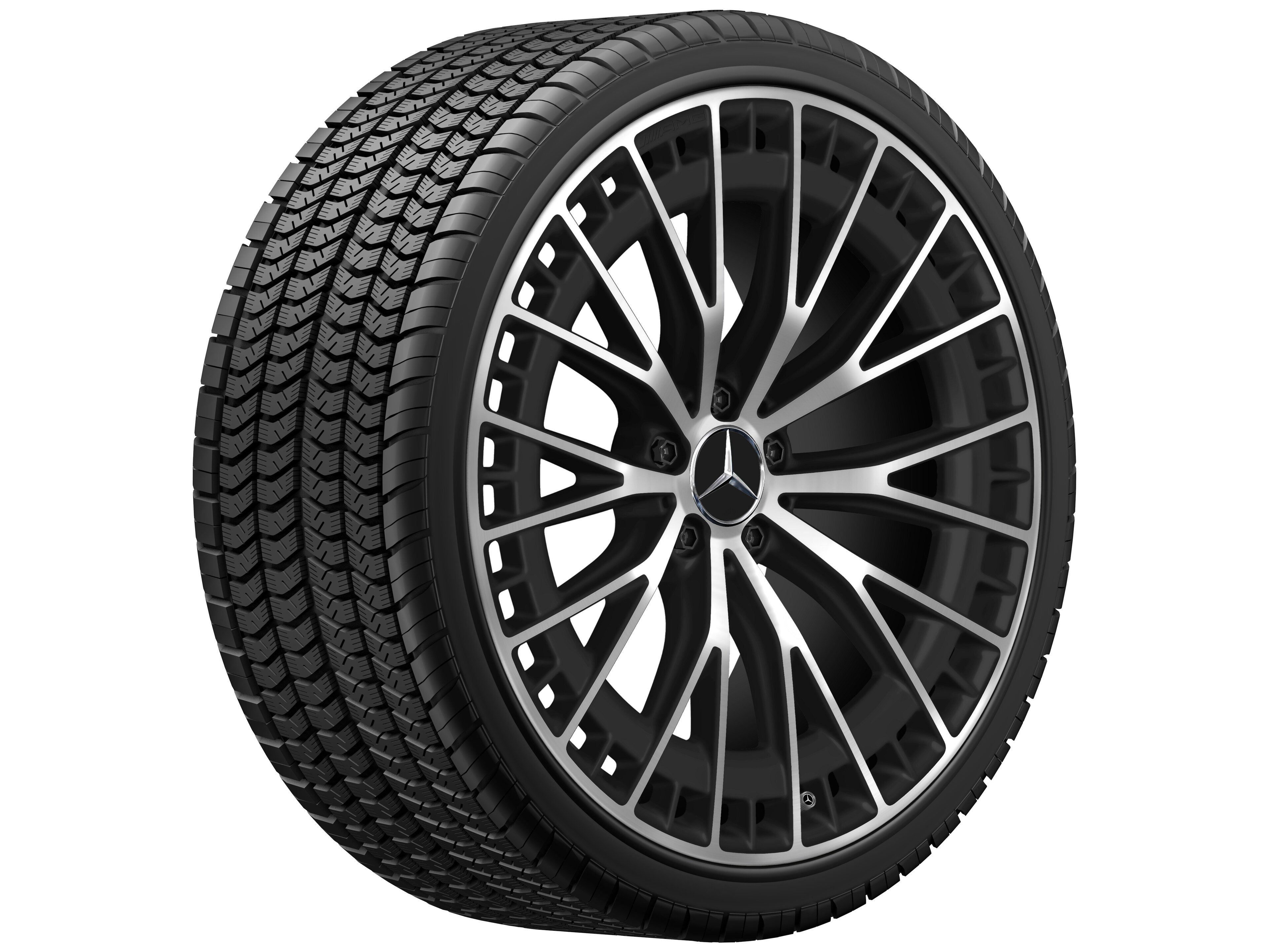 AMG Vielspeichen-Rad, 21 Zoll, 10 J x 21 ET 63, schwarz matt