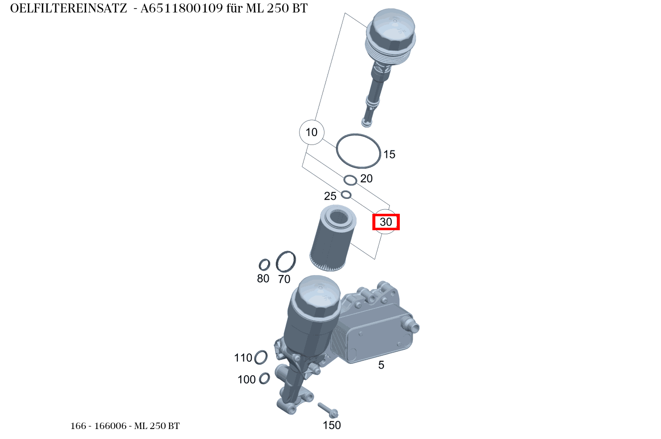 Ölfiltereinsatz ML 250 BT 166