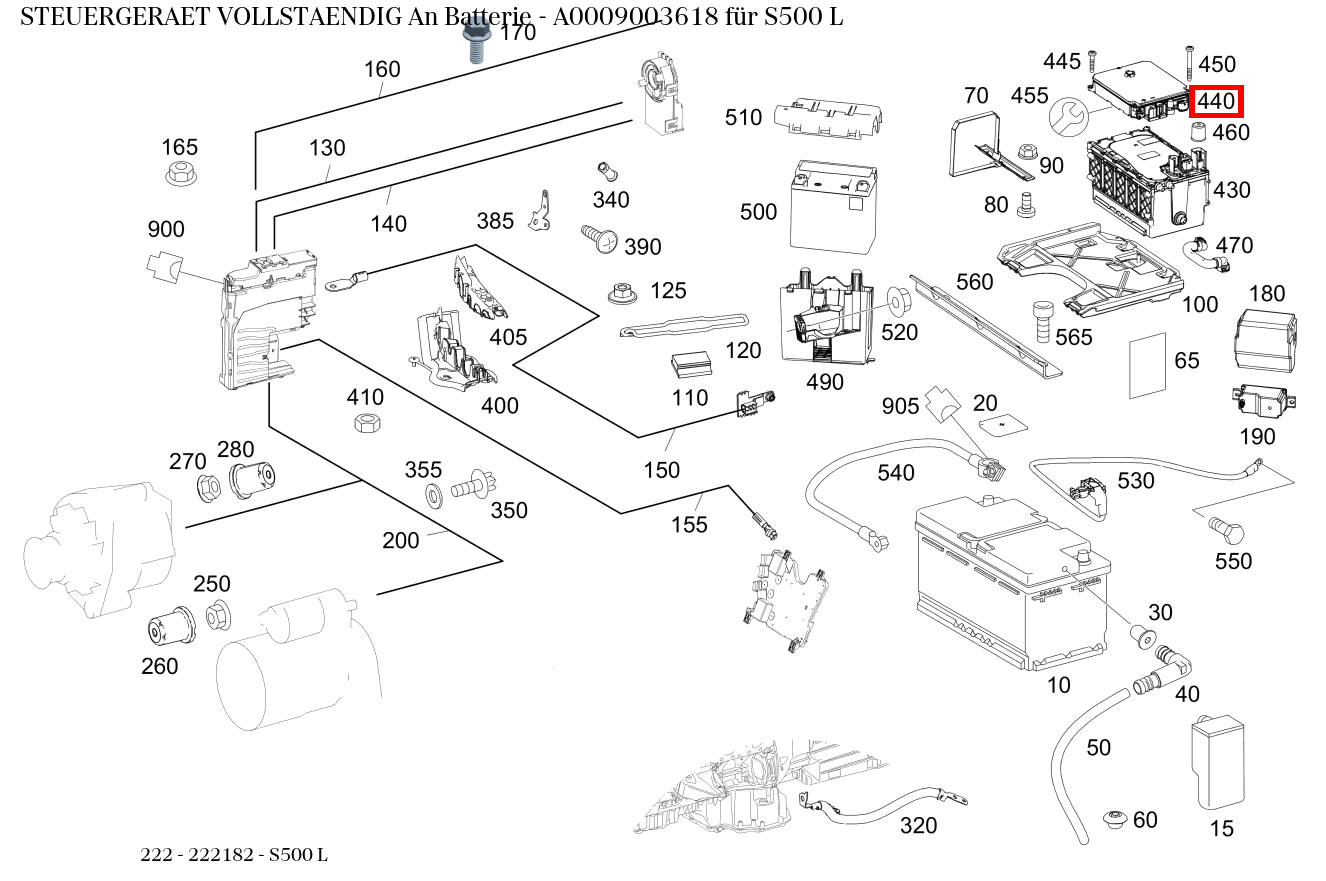 Steuergerät vollständig An Batterie S500 L 222 Steuergerät vollständig An Batterie S500 L 222