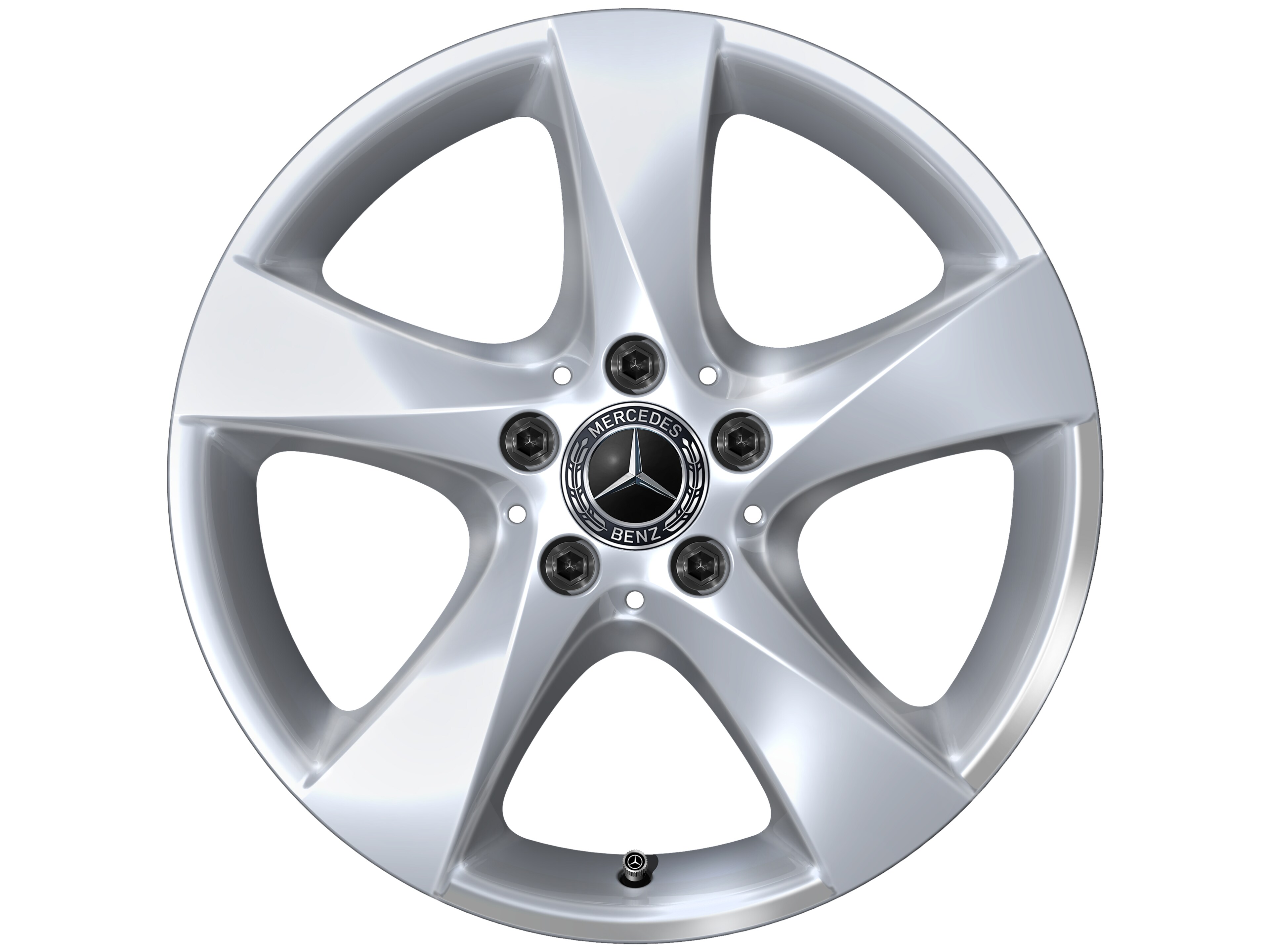 Original Mercedes-Benz 17 Zoll Ganzjahr-Komplettrad 5-Speichen-Rad vanadiumsilber, 225/55 R17 109/107H Goodyear Vector 4 Seasons Cargo MO-V