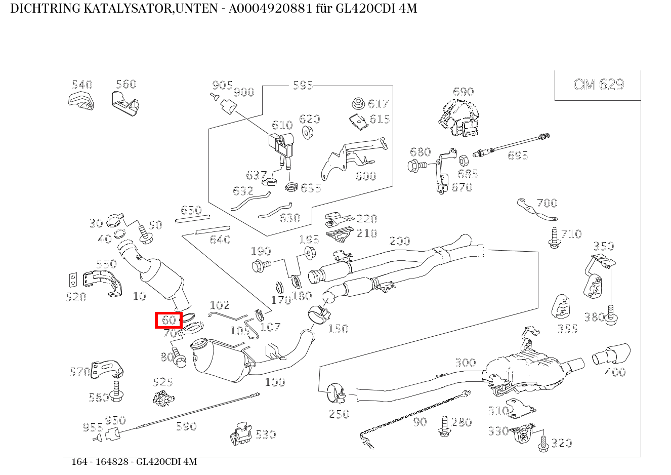 Dichtring KATALYSATOR,UNTEN GL420CDI 4M 164 Dichtring KATALYSATOR,UNTEN GL420CDI 4M 164