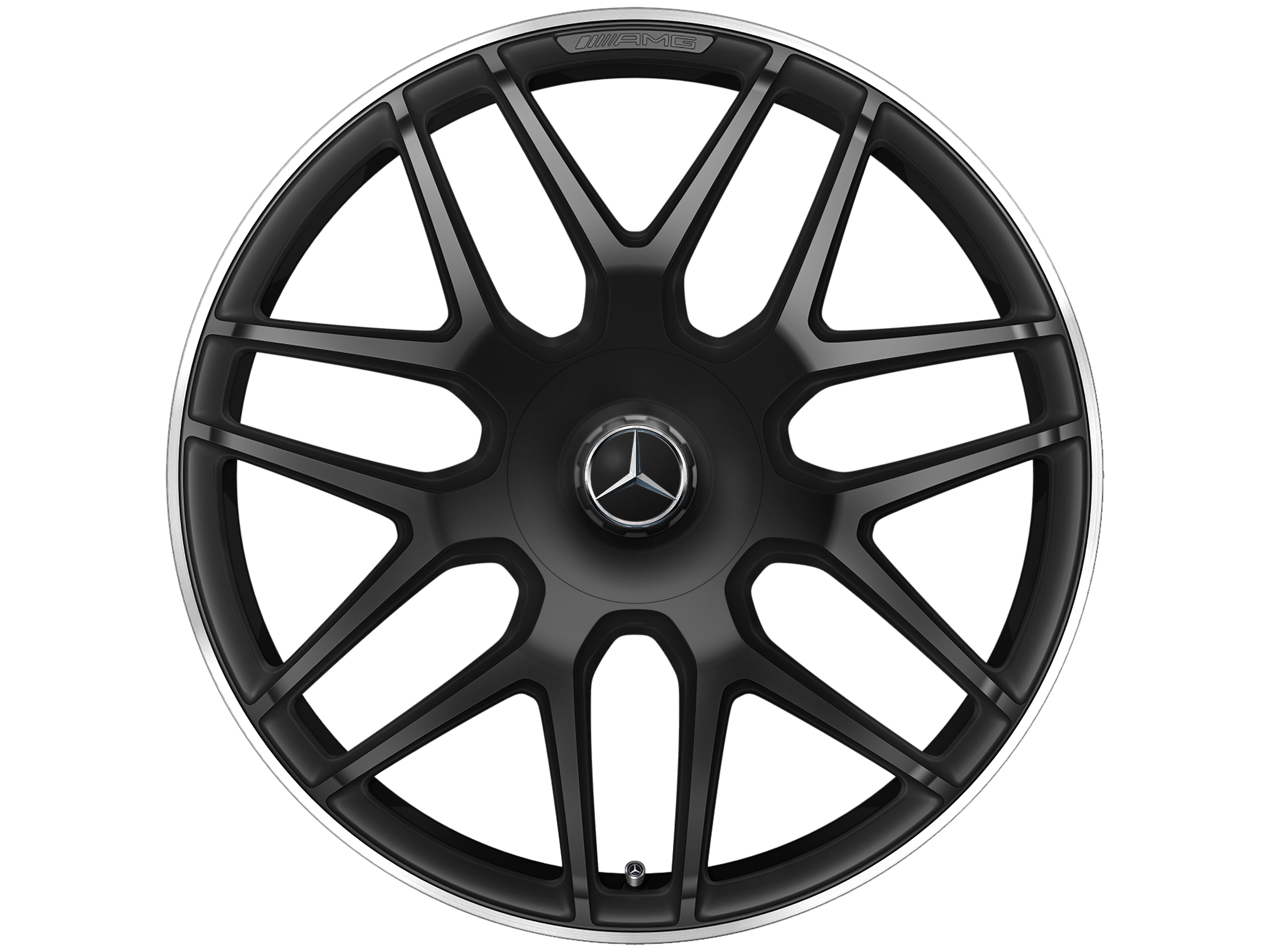Mercedes-Benz -  AMG Schmiederad 22 Zoll, 10 J x 22 ET 36, schwarz matt, Felgenhorn glanzgedreht