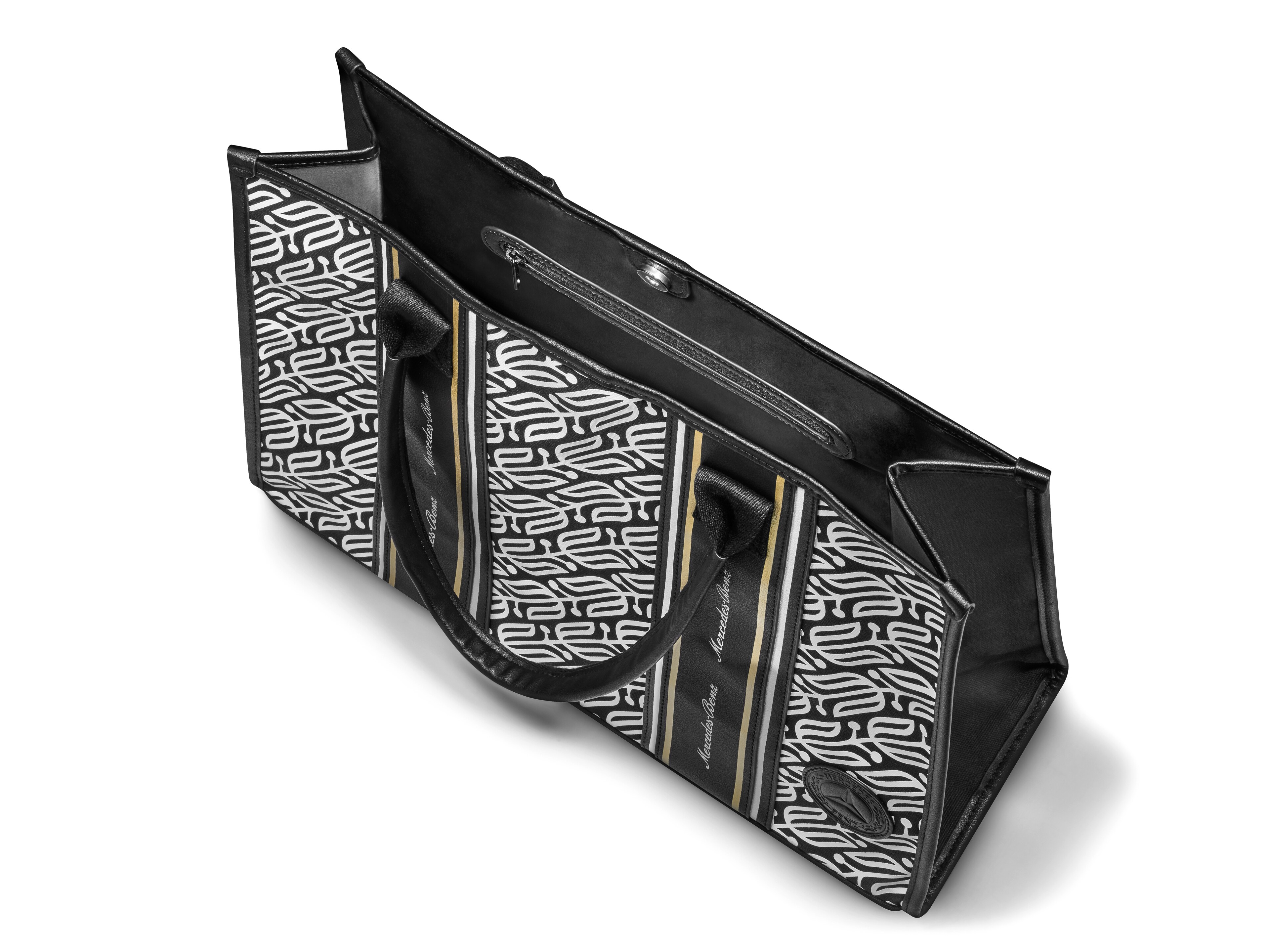 Mercedes-Benz - Shopper, schwarz/weiß, Baumwoll-Canvas