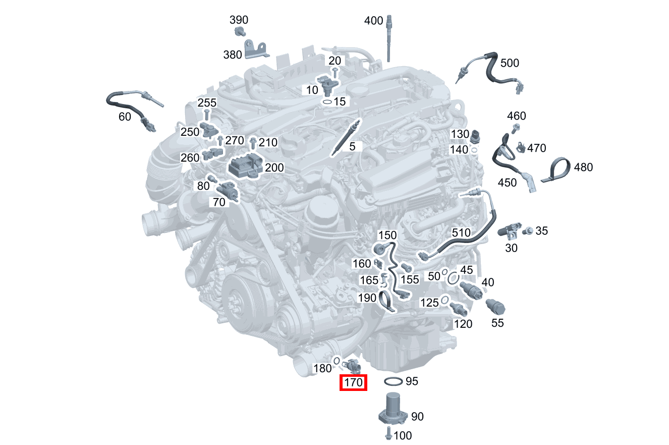 Temperatursensor In Ladeluftleitung geclipst SLK/SLC 250 B /D 172 Temperatursensor In Ladeluftleitung geclipst SLK/SLC 250 B /D 172