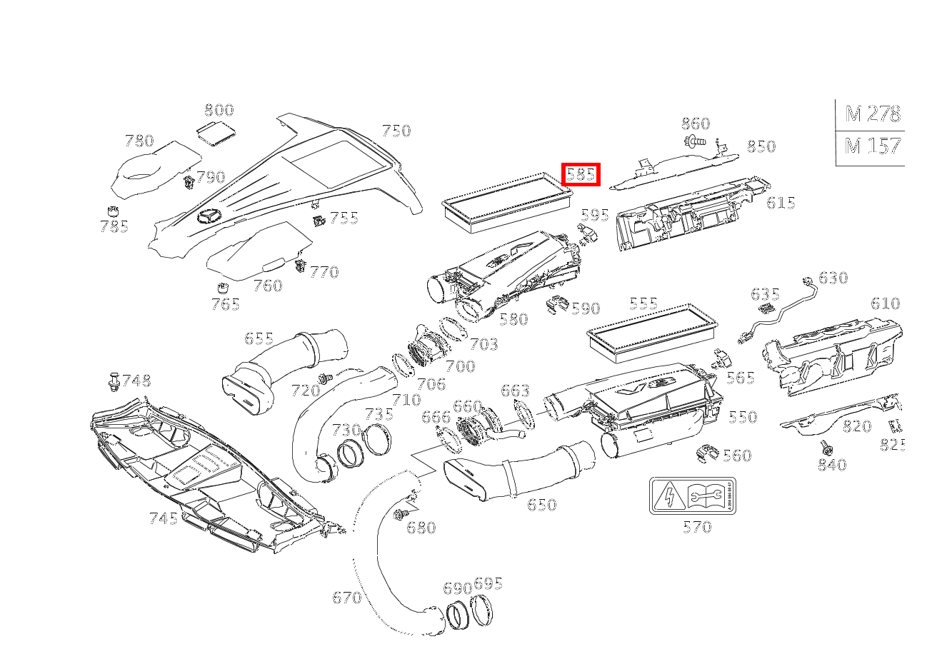 Luftfiltereinsatz RECHTS Mercedes-AMG E 63 S 4MATIC Limousine 212