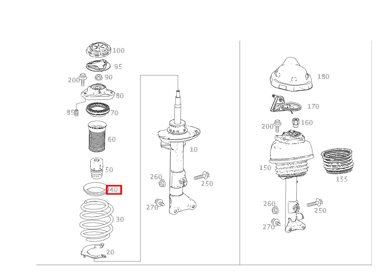 Schraubenfederbeilage OBEN LINKS UND RECHTS CLS 450 218 Schraubenfederbeilage OBEN LINKS UND RECHTS CLS 450 218