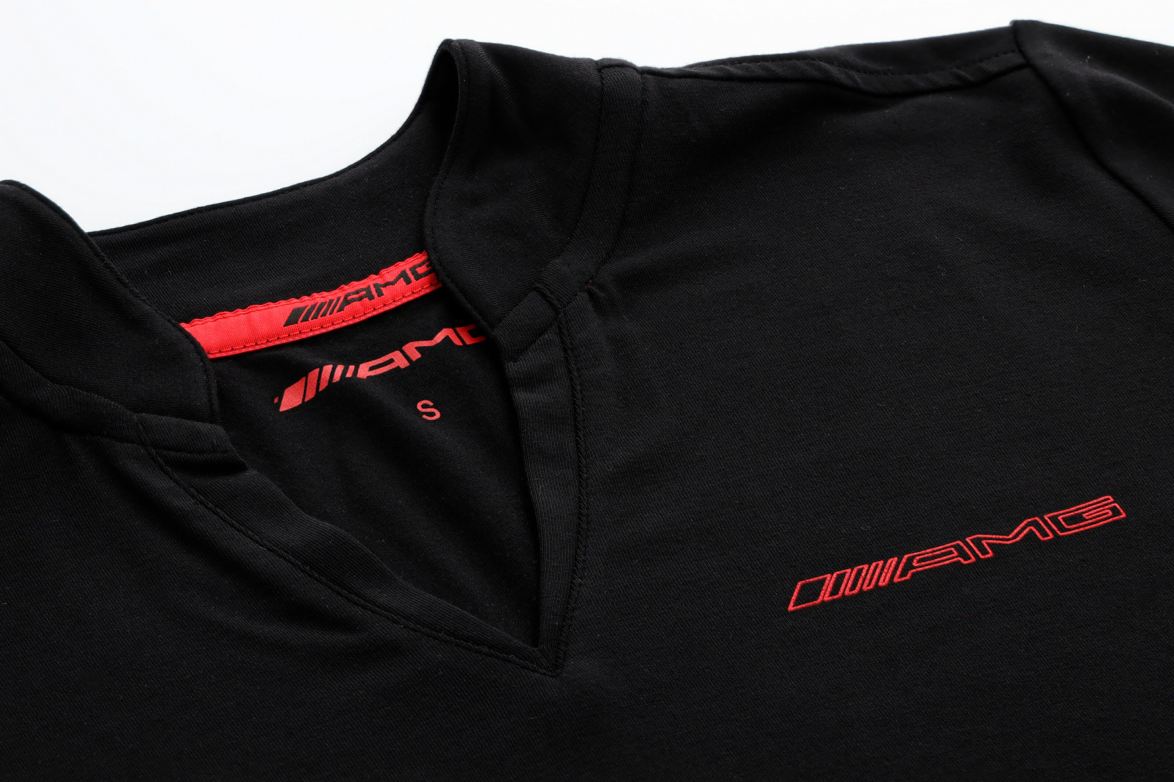 Mercedes-Benz - AMG Poloshirt Damen, schwarz/rot