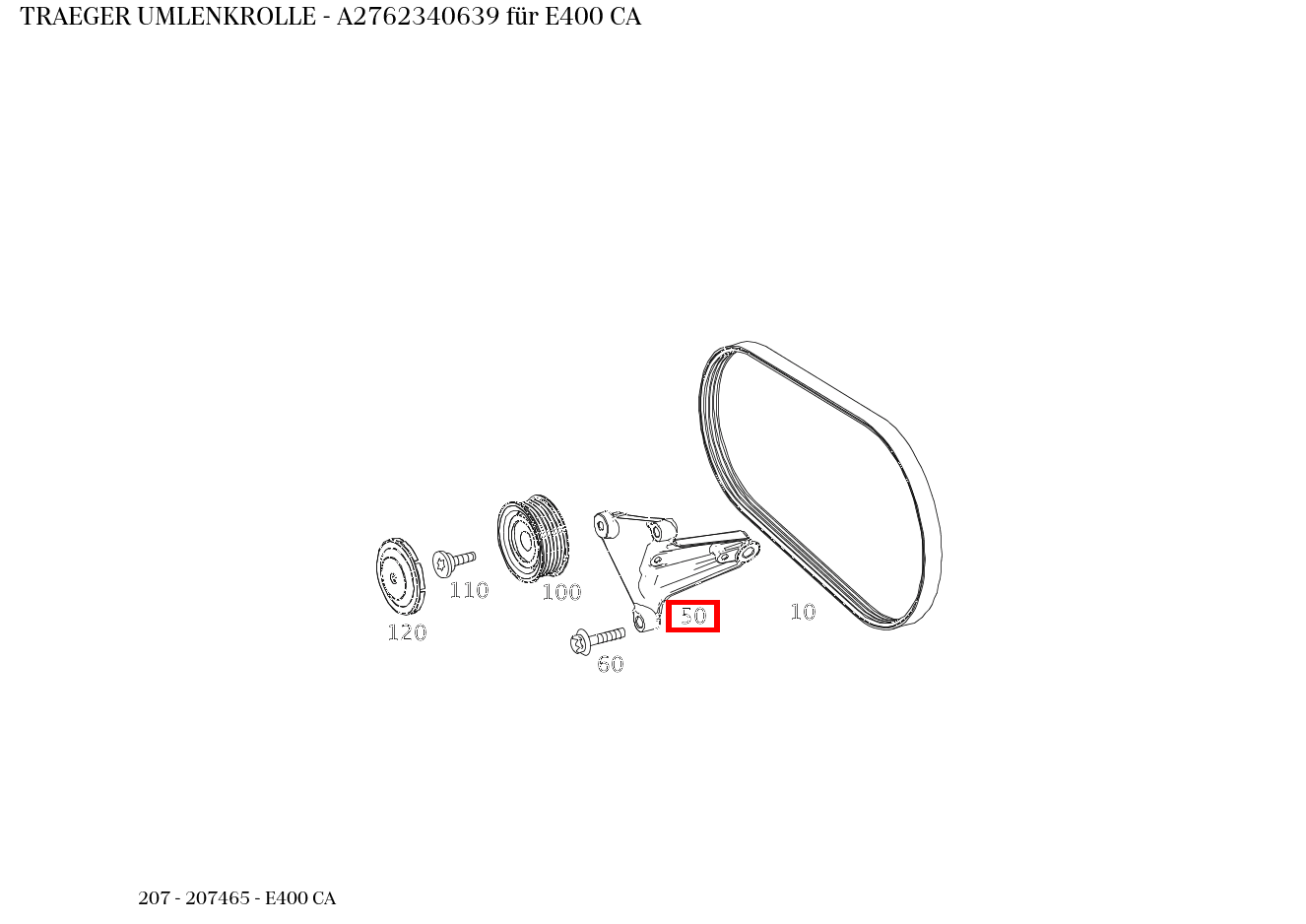 Träger UMLENKROLLE E400 CA 207