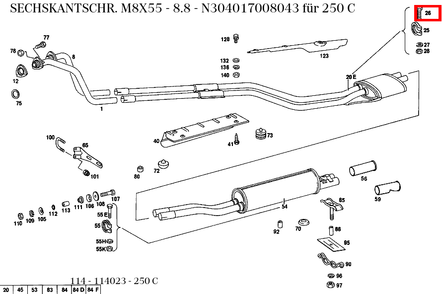 Sechskantschraube M8X55 - 8.8 250 C 114 Sechskantschraube M8X55 - 8.8 250 C 114