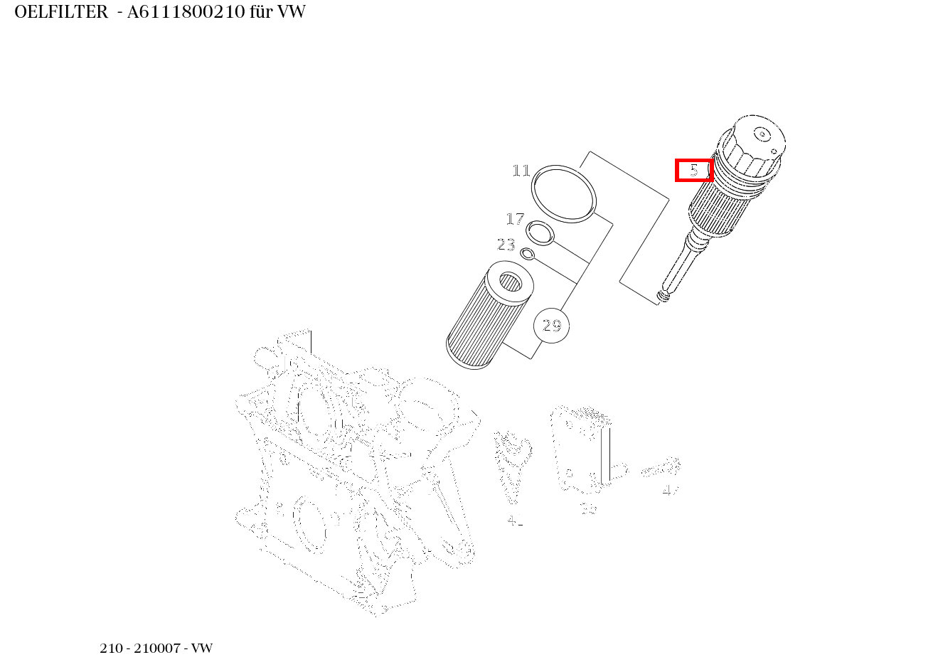 Ölfilter VW 210 Ölfilter VW 210