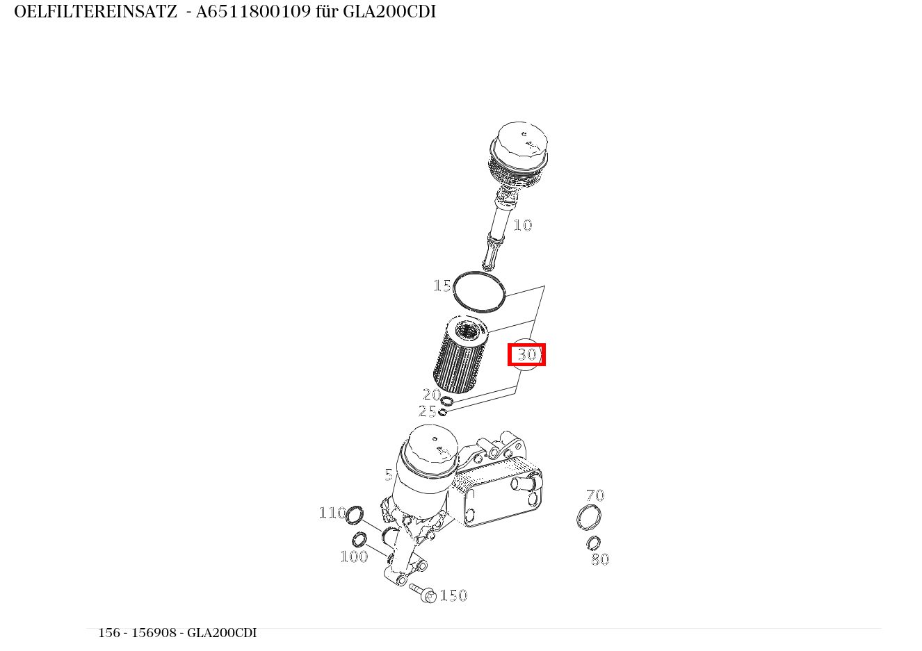 Ölfiltereinsatz GLA200CDI 156