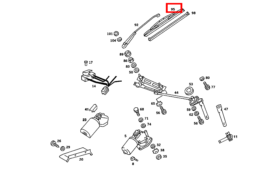 Wischerblatt 350 SL Roadster 107 Wischerblatt 350 SL Roadster 107