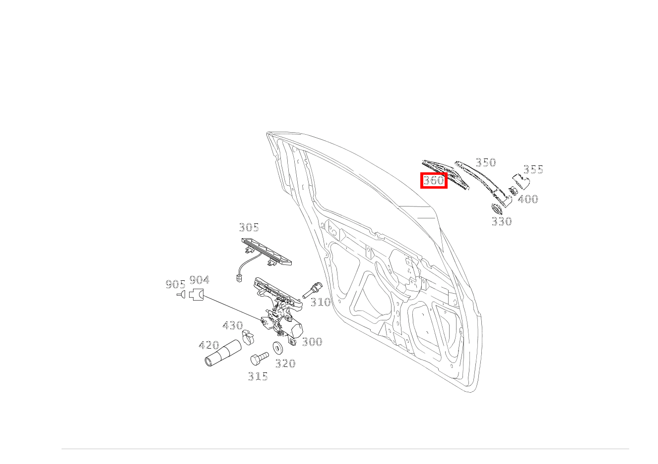 Wischerblatt RUECKWANDTUER A 160 Limousine 5-türig 169 Wischerblatt RUECKWANDTUER A 160 Limousine 5-türig 169