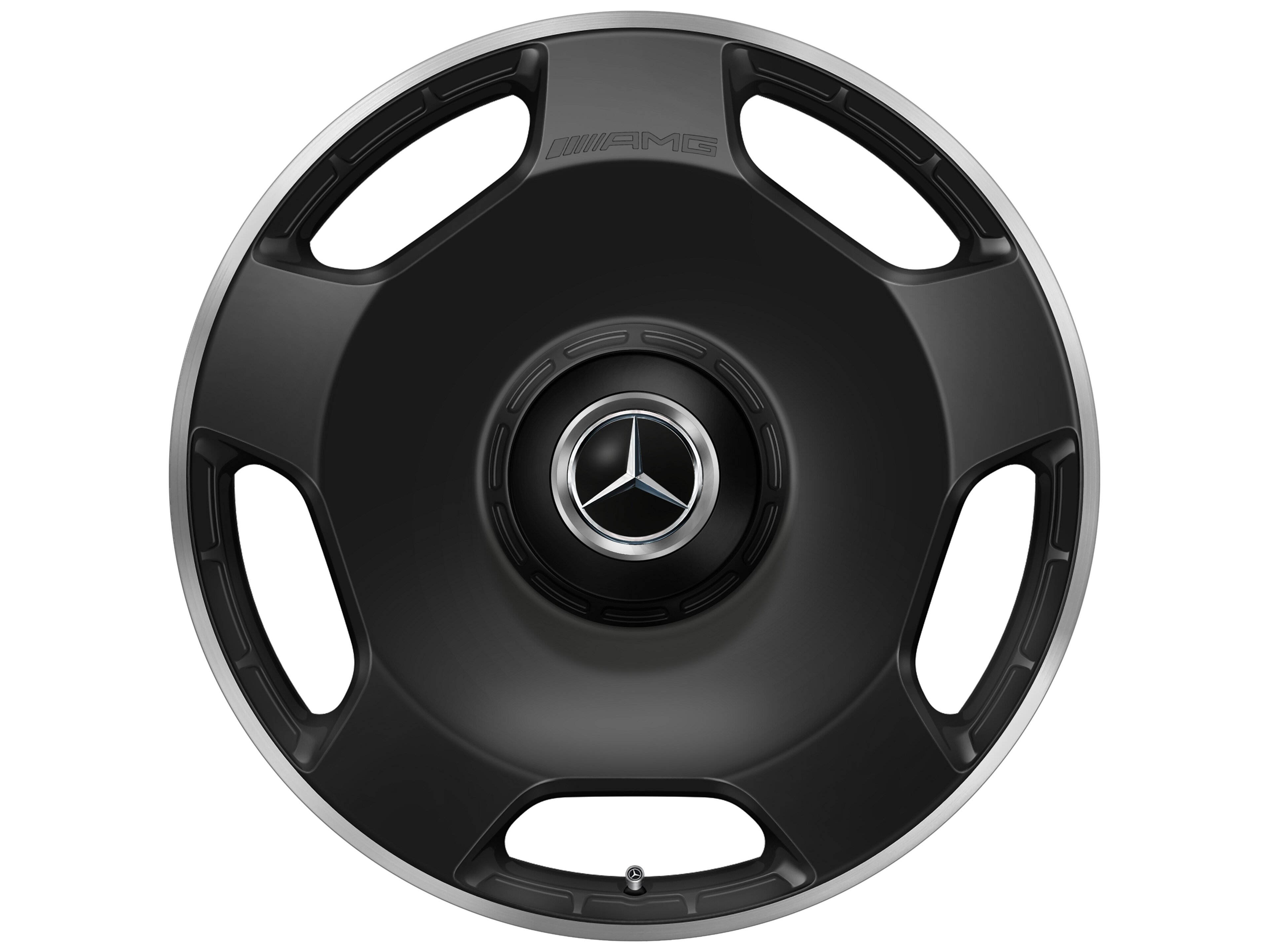 AMG Schmiederadfelge im 5-Loch Design, 58,4 cm (23 Zoll), Felgenhorn glanzgedreht 10 J x 23 ET 45, schwarz matt