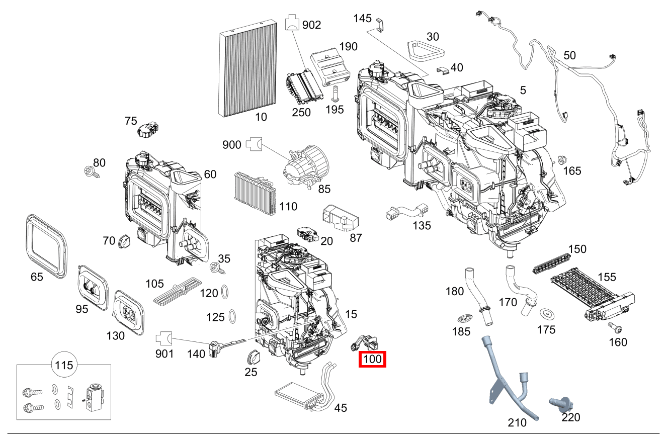 Temperatursensor Verdampferfühler Vito 116 CDI Kasten Lang 245