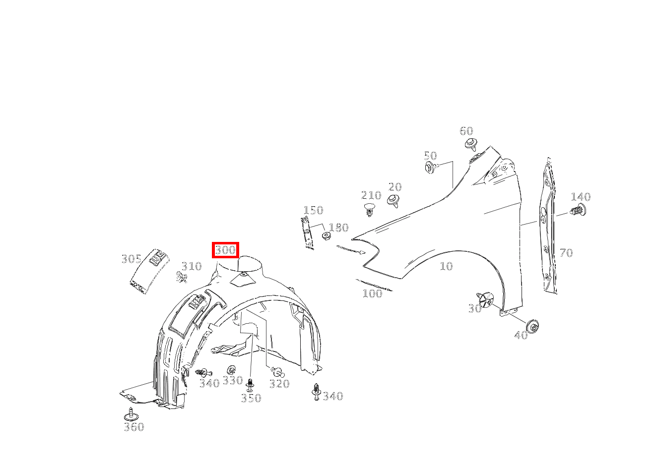 RADLAUFABDECKUNG VORN RECHTS B220 4M 246