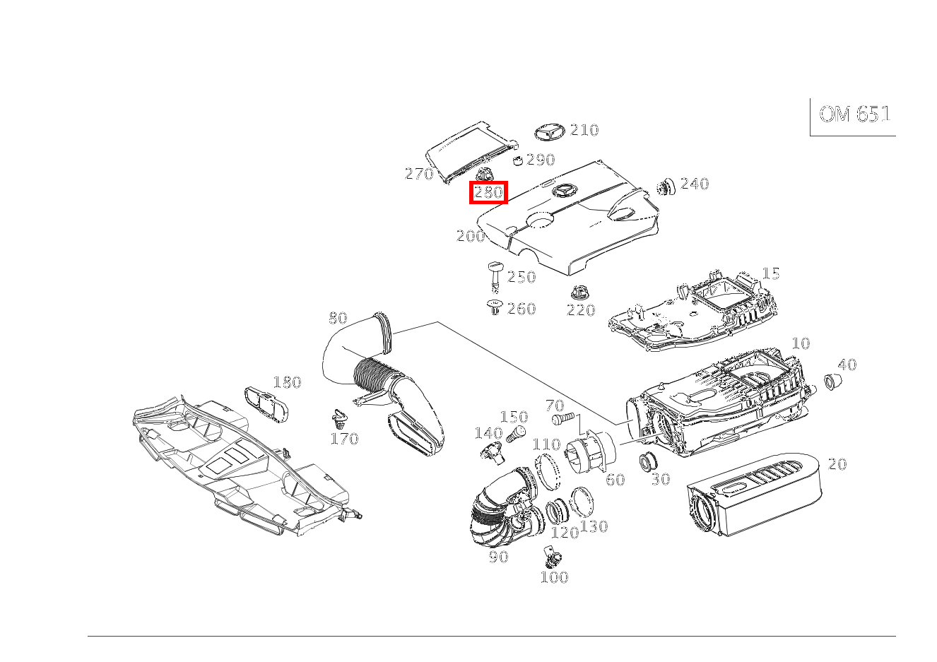 Elastomerlager ZWISCHEN ABDECKHAUBE UND ZYLINDERKOPF SLK/SLC 250 B /D 172