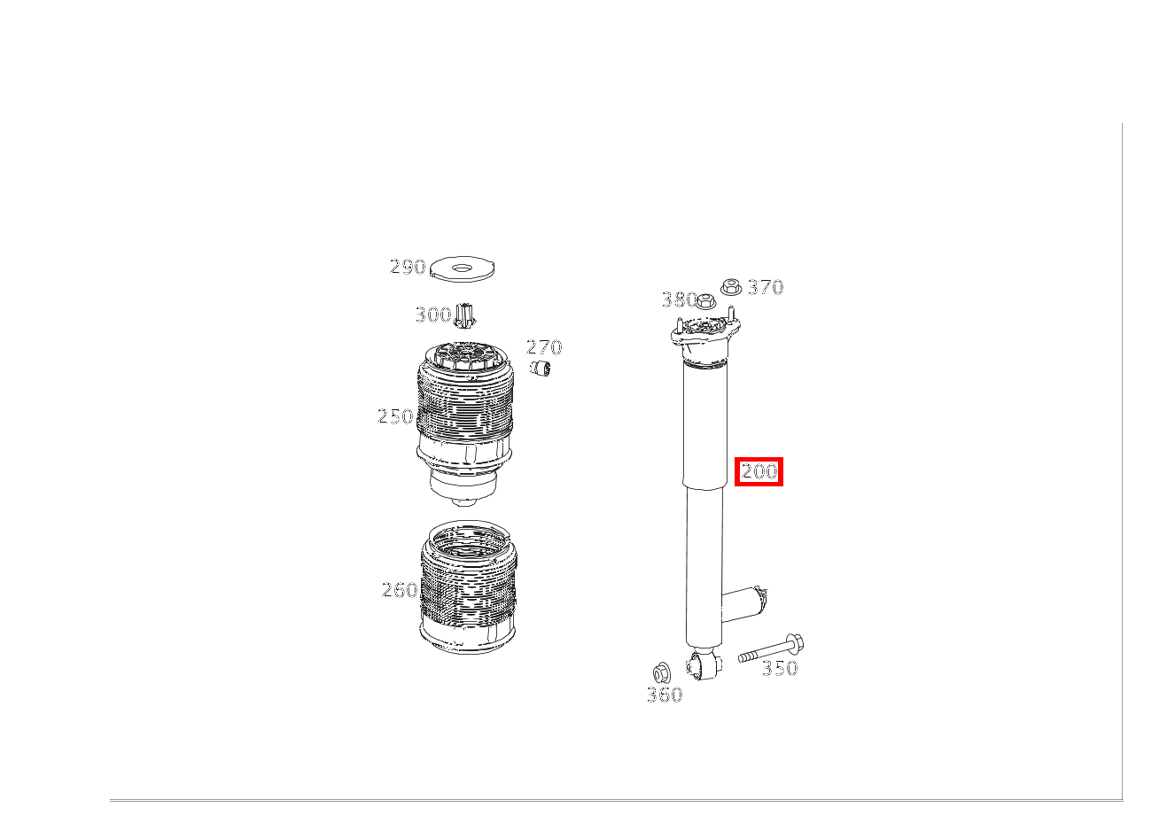 Stossdämpfer HINTEN RECHTS CLS500 4M S 218 Stossdämpfer HINTEN RECHTS CLS500 4M S 218