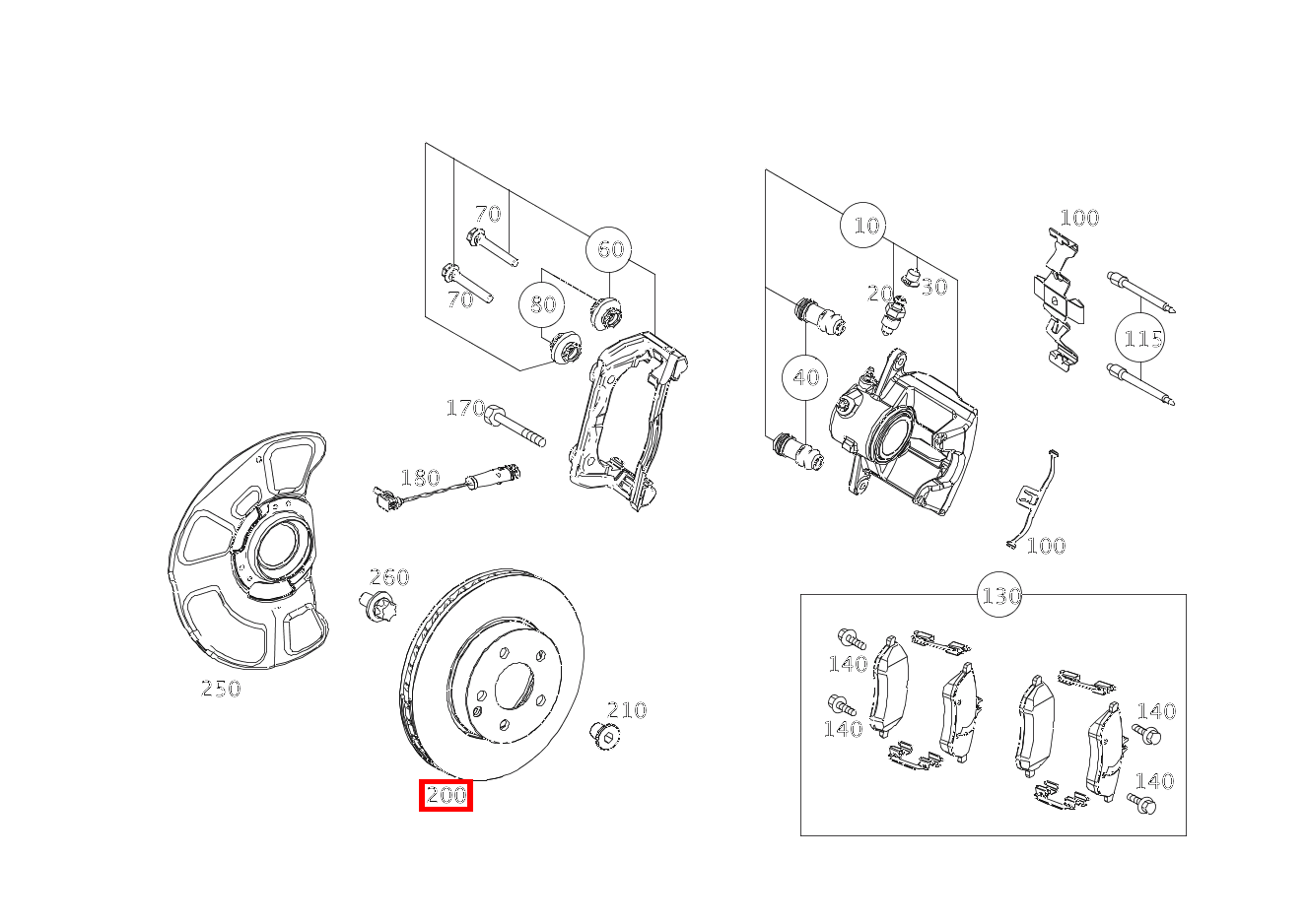Bremsscheibe belüftet Vorne Rechts E300 BT 212 Bremsscheibe belüftet Vorne Rechts E300 BT 212