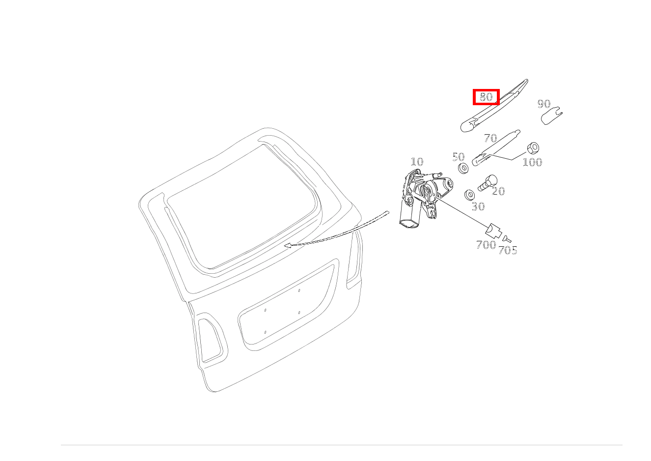 Wischerblatt HECKWISCHER ML350CDI 4M 164 Wischerblatt HECKWISCHER ML350CDI 4M 164