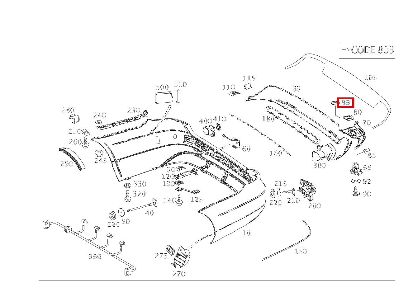 SICHER.SCHEIBE BEFESTIGUNG BLENDE ABGASANLAGE AN HECKMITTELSTUECK; 6 MM E 350 4MATIC Limousine BCA 212