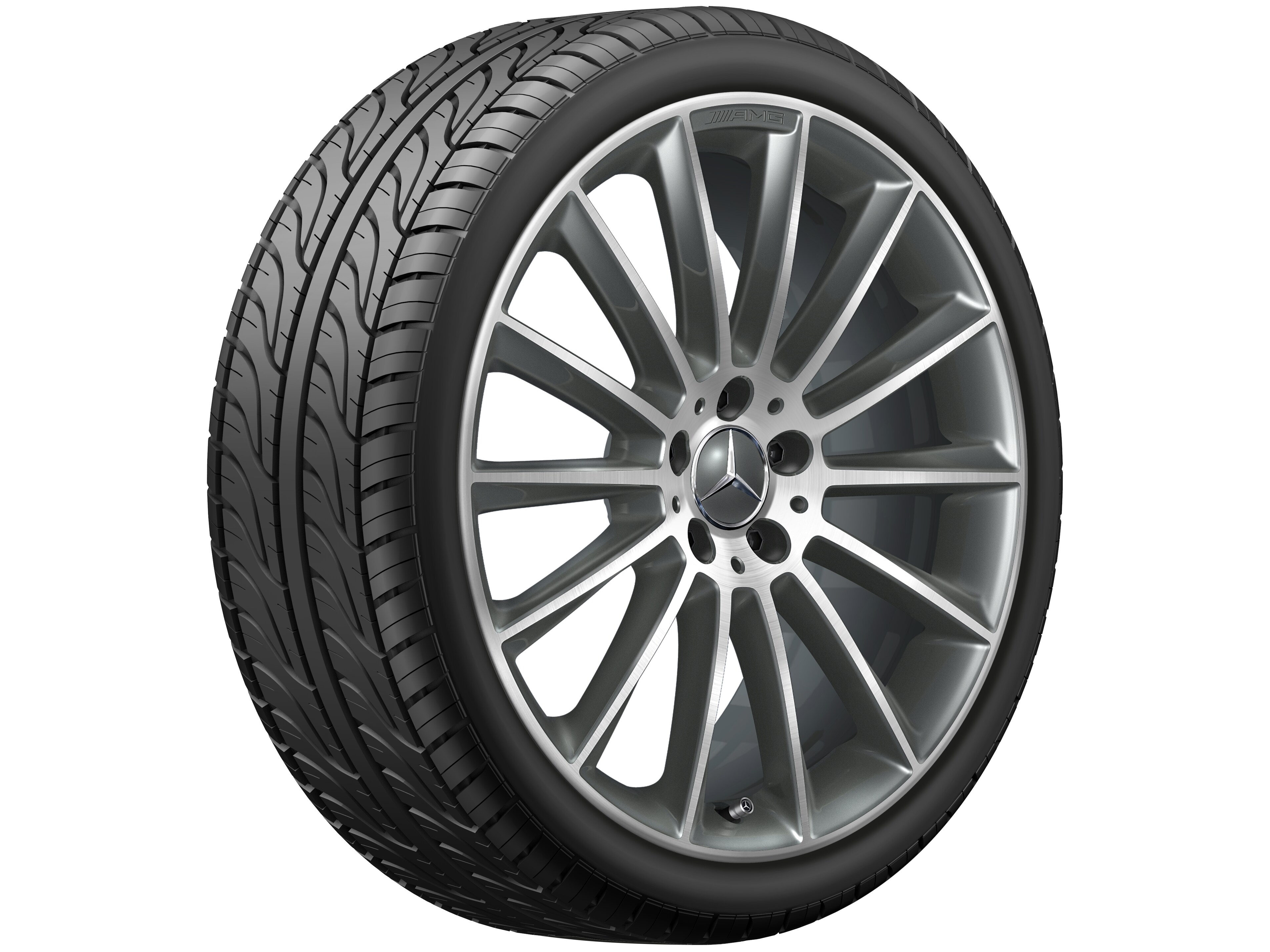 AMG Vielspeichen-Rad, 50,8 cm (20 Zoll), glanzgedreht 9 J x 20 ET 49, titangrau