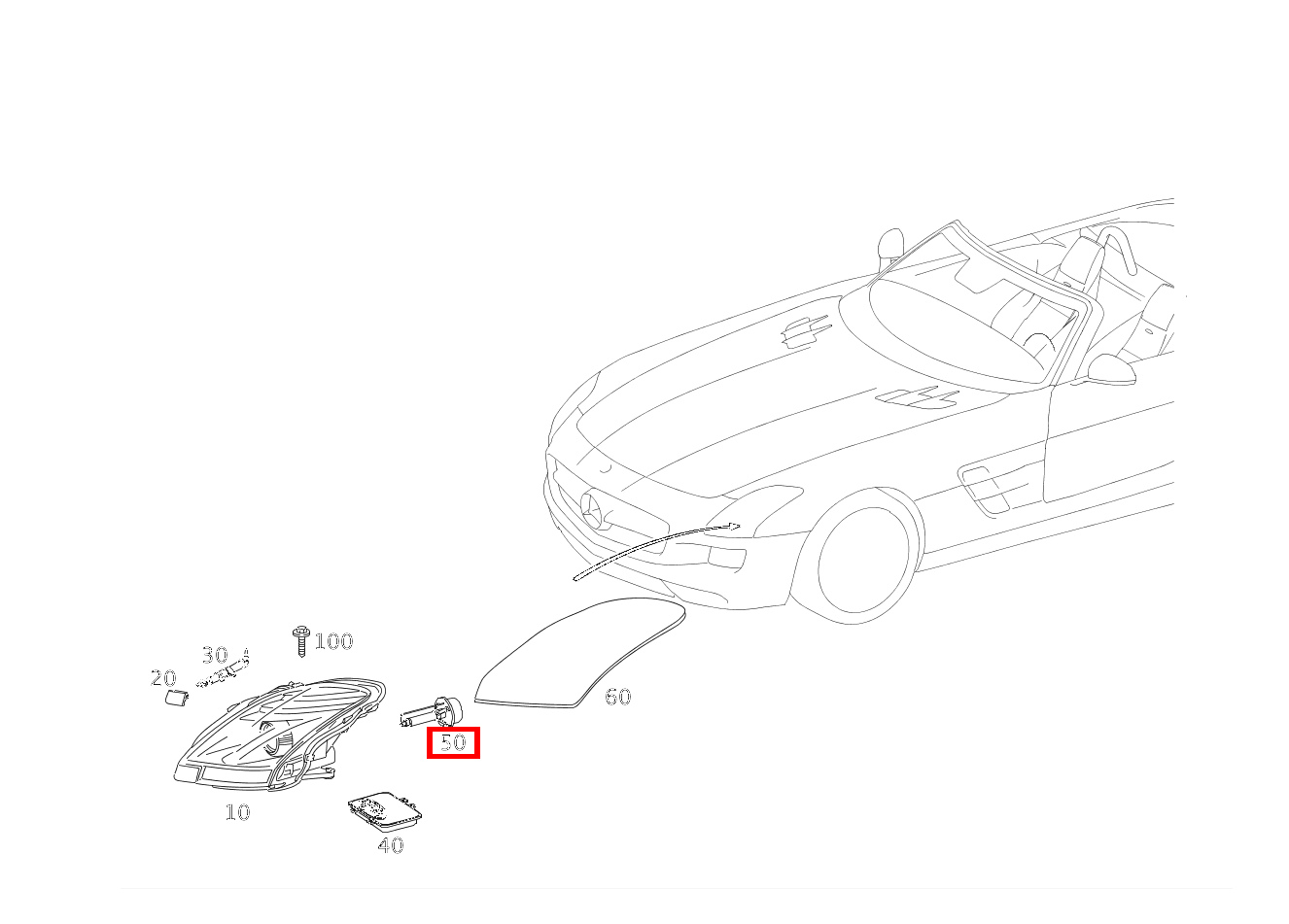 GASENTLAD.LAMPE ABBLENDLICHT UND FERNLICHT,RECHTS; D1S-35W-BIXENON SLS AMG GT Roadster Final Edition 197 GASENTLAD.LAMPE ABBLENDLICHT UND FERNLICHT,RECHTS; D1S-35W-BIXENON SLS AMG GT Roadster Final Edition 197