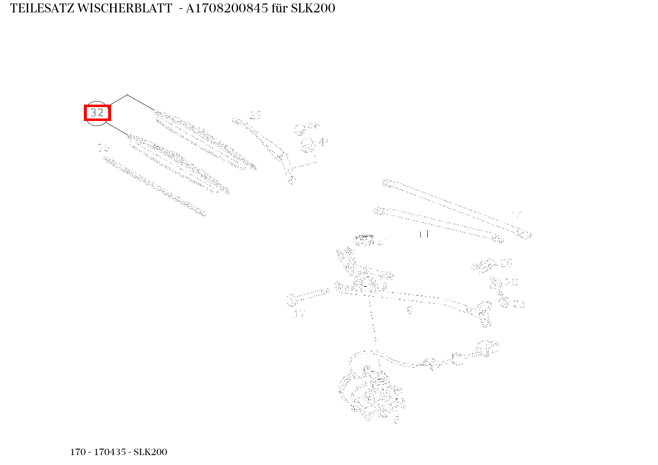 Teilesatz Wischerblatt SLK200 170