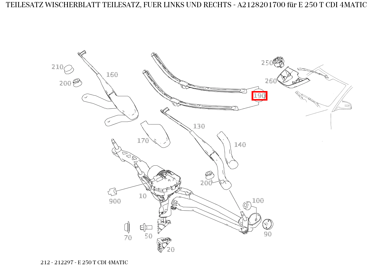 Teilesatz Wischerblatt TEILESATZ, FUER LINKS UND RECHTS E 250 T CDI 4MATIC 212 Teilesatz Wischerblatt TEILESATZ, FUER LINKS UND RECHTS E 250 T CDI 4MATIC 212