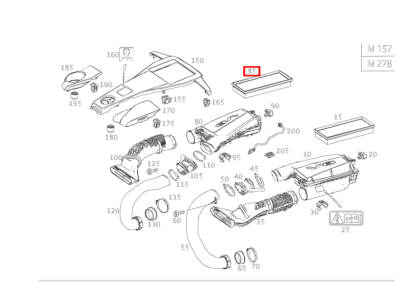 Luftfiltereinsatz RECHTS S 63 AMG 4MATIC Cabriolet 217