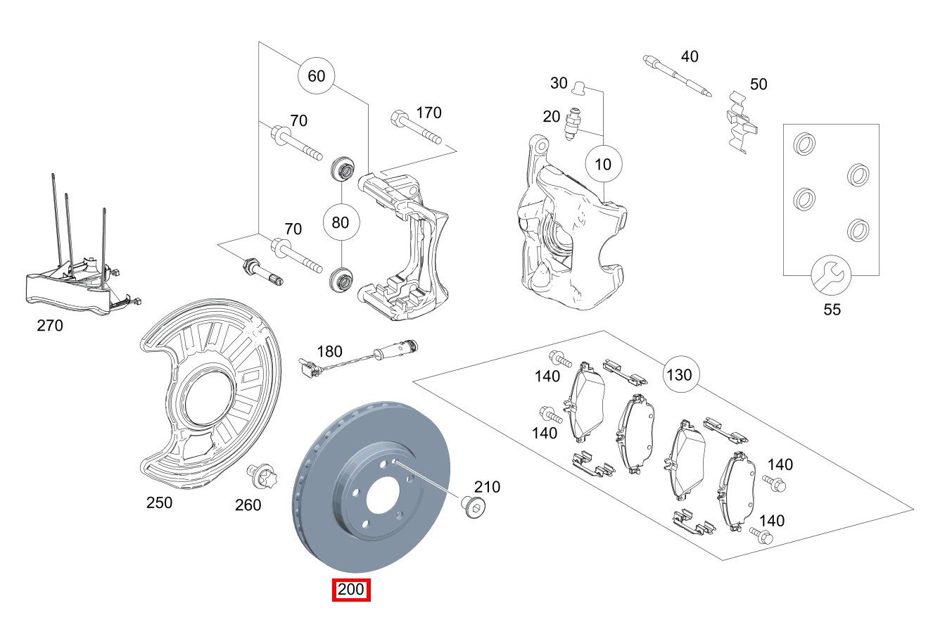 Bremsscheibe belüftet Vorn rechts GLA200 156 Bremsscheibe belüftet Vorn rechts GLA200 156
