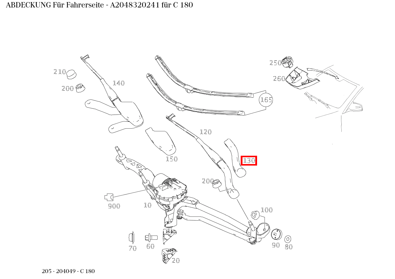 Abdeckung Für Fahrerseite C 180 205