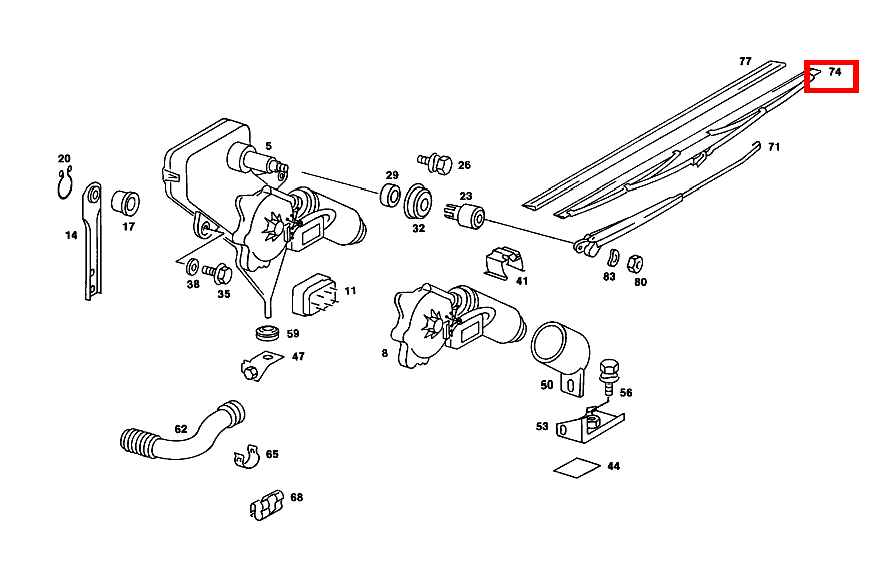 Wischerblatt SCHEIBENWISCHER RUECKWANDTUER 200 T 123