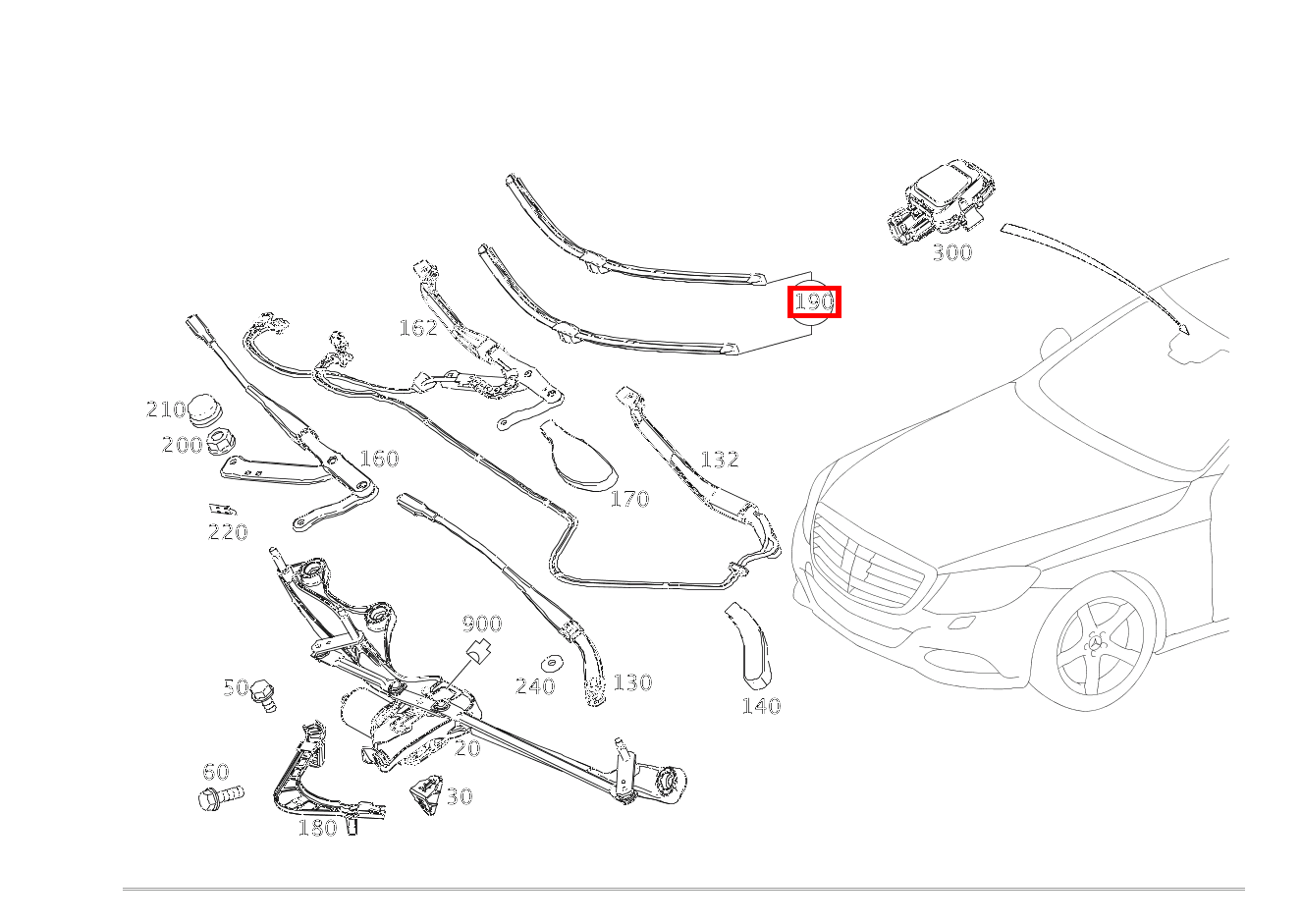 Teilesatz Wischerblatt TEILESATZ, FUER LINKS UND RECHTS S500 L 222 Teilesatz Wischerblatt TEILESATZ, FUER LINKS UND RECHTS S500 L 222