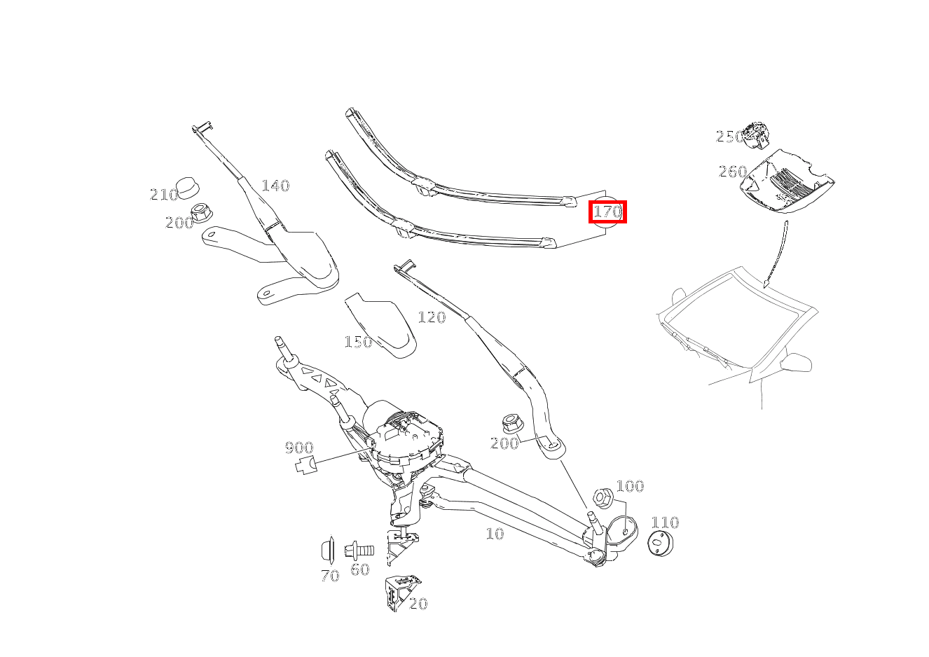 Teilesatz Wischerblatt TOPLOCK E200 C 207 Teilesatz Wischerblatt TOPLOCK E200 C 207