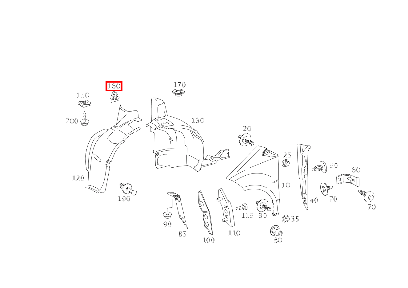 Verschluss ABDECKUNG AN VERKLEIDUNG A 200 TURBO COUPE 169 Verschluss ABDECKUNG AN VERKLEIDUNG A 200 TURBO COUPE 169