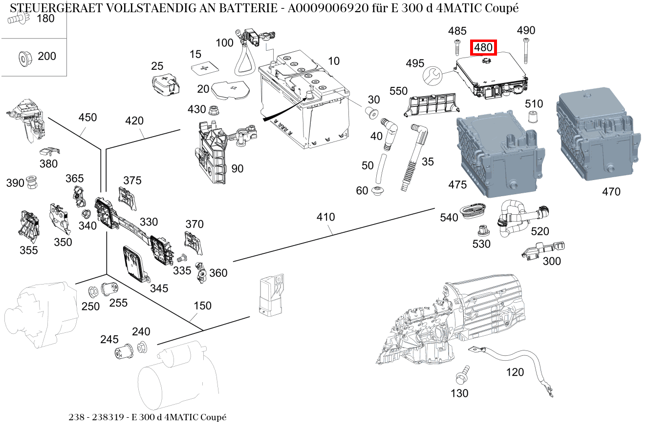 Steuergerät vollständig AN BATTERIE E 300 d 4MATIC Coupé 238 Steuergerät vollständig AN BATTERIE E 300 d 4MATIC Coupé 238