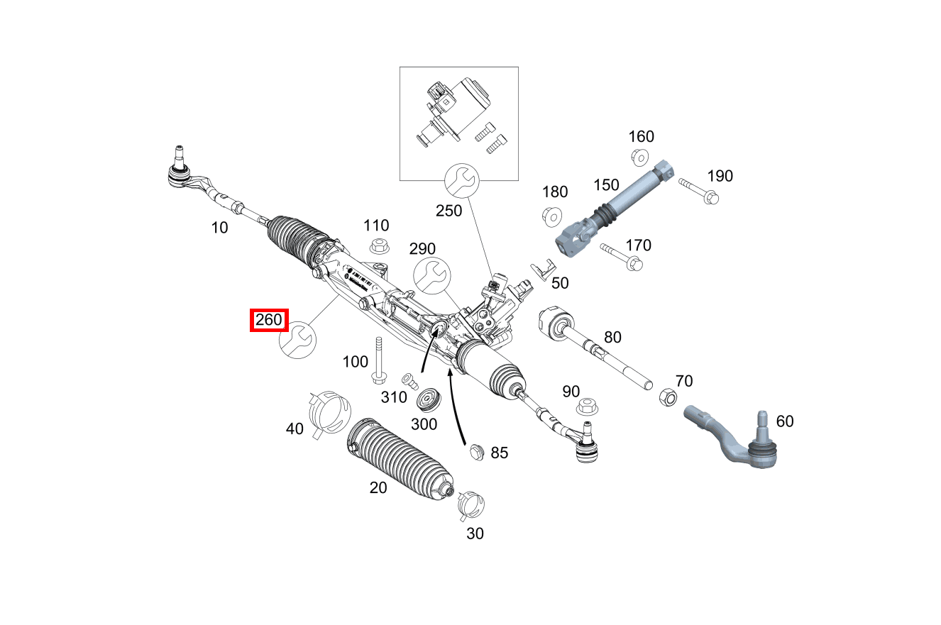 REP.SATZ LENKGETRIEBE REPARATURSATZ FUER OELLEITUNGEN E 350 d Cabriolet 253