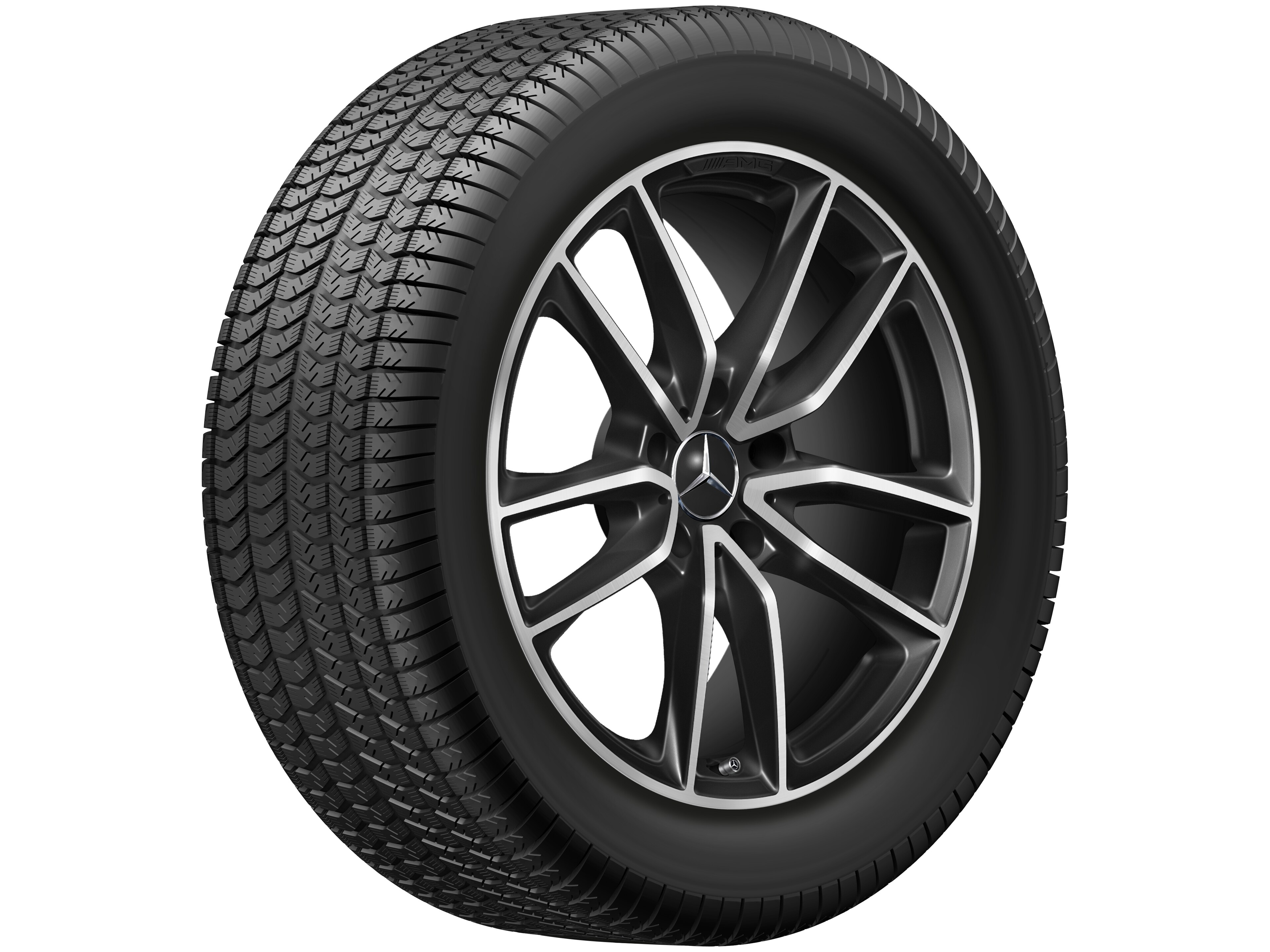 Mercedes-Benz - AMG Vielspeichen-Rad, 50,8 cm (20 Zoll), glanzgedreht 8,5 J x 20 ET 32, schwarz